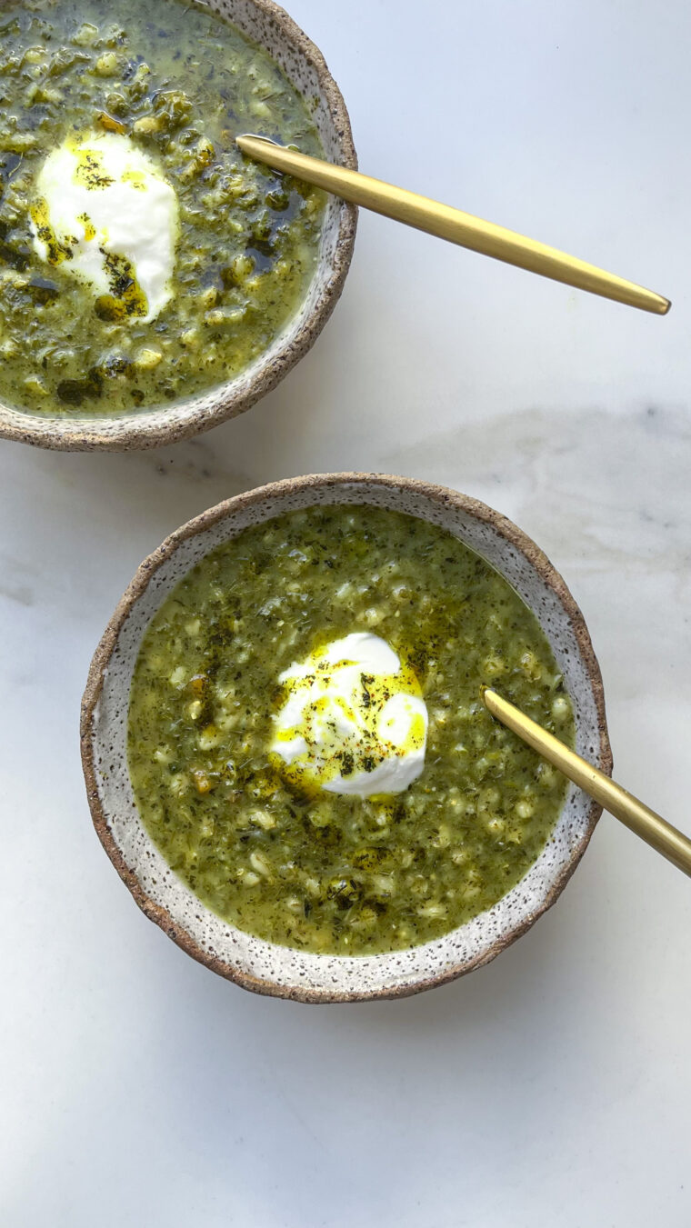 Ash-e-jo (Mixed Herb Soup with Barley)