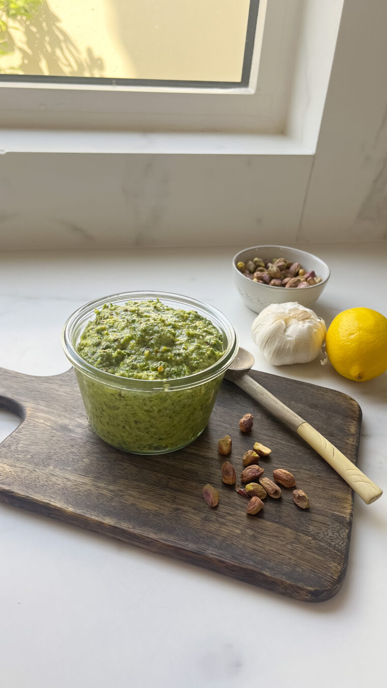 Carrot Top and Pistachio Pesto