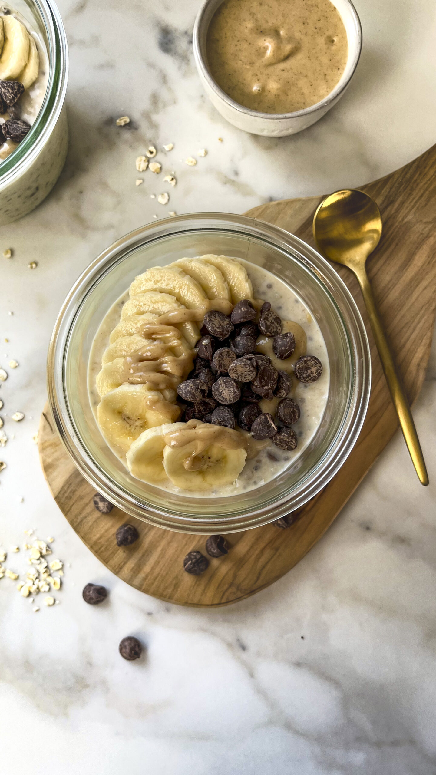 Chocolate Chip and Peanut Butter Overnight Oats