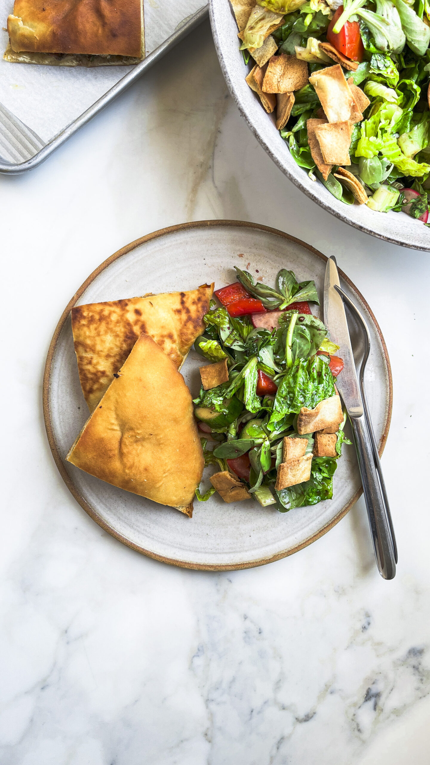Beef Arayes with Fattoush Salad-image