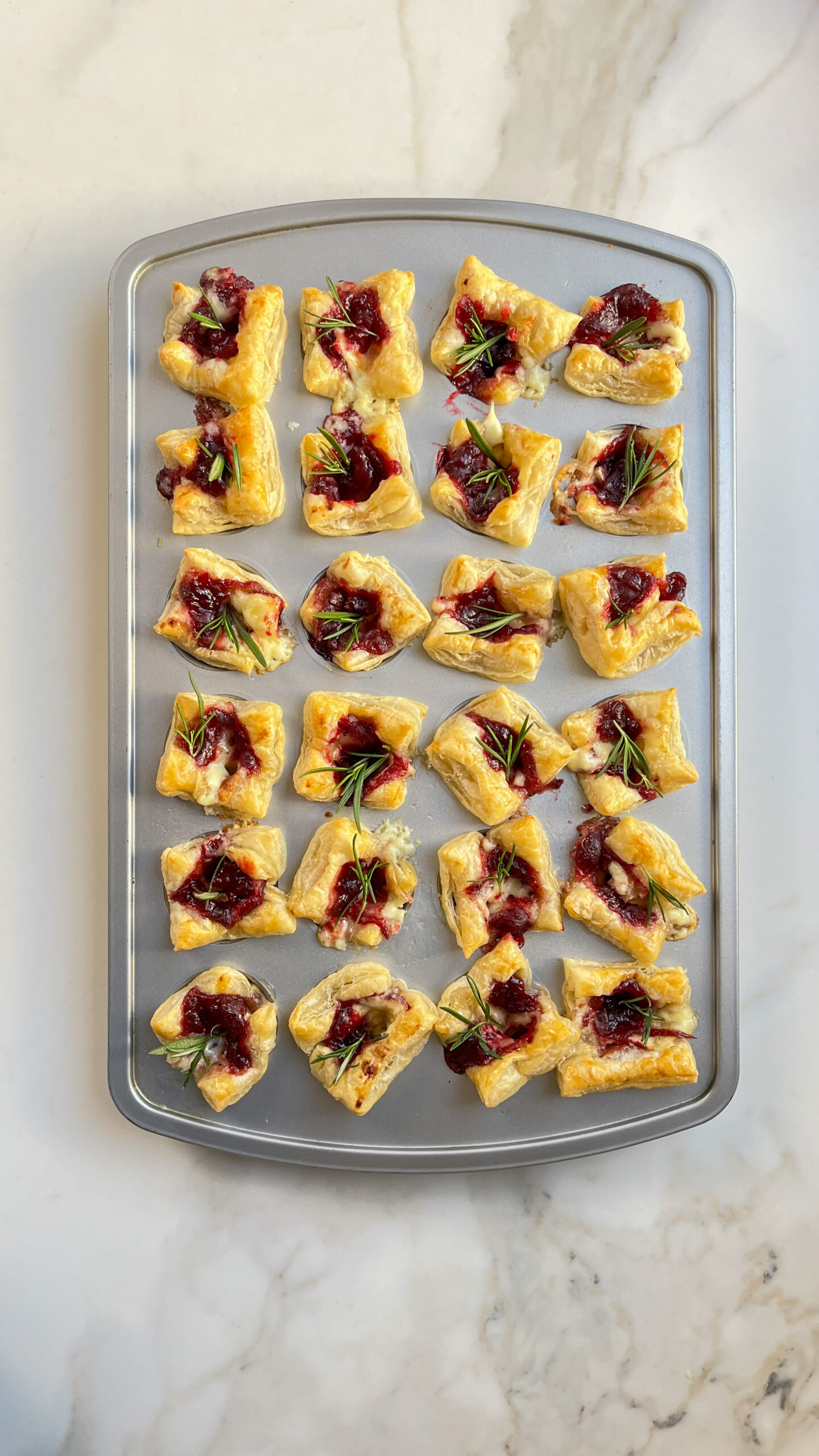 Brie and Cranberry Puff Bites